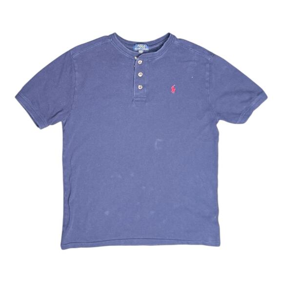 Polo Ralph Lauren Other - Polo Ralph Lauren Boy's Navy Blue Slub Jersey Short Sleeve Henley Shirt XL (18-2
